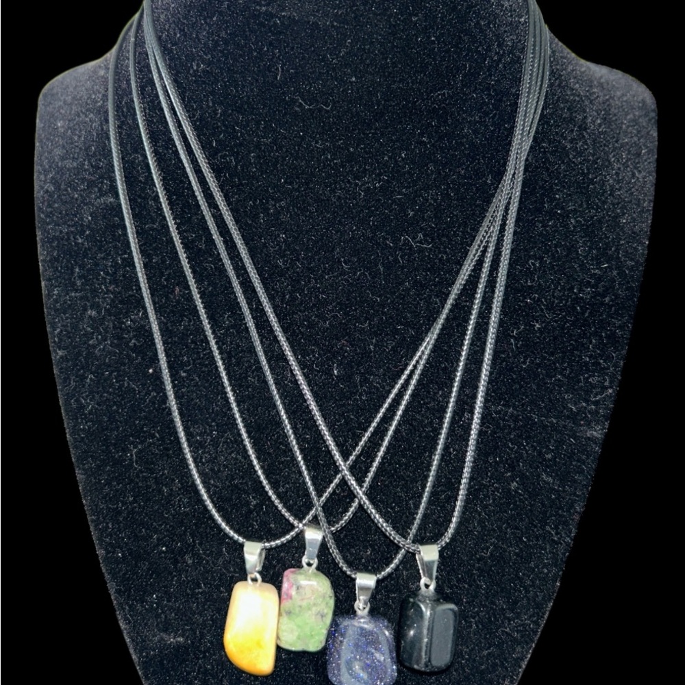 3/$30 Crystal Quartz Stone Pendant Necklace - Choice 1